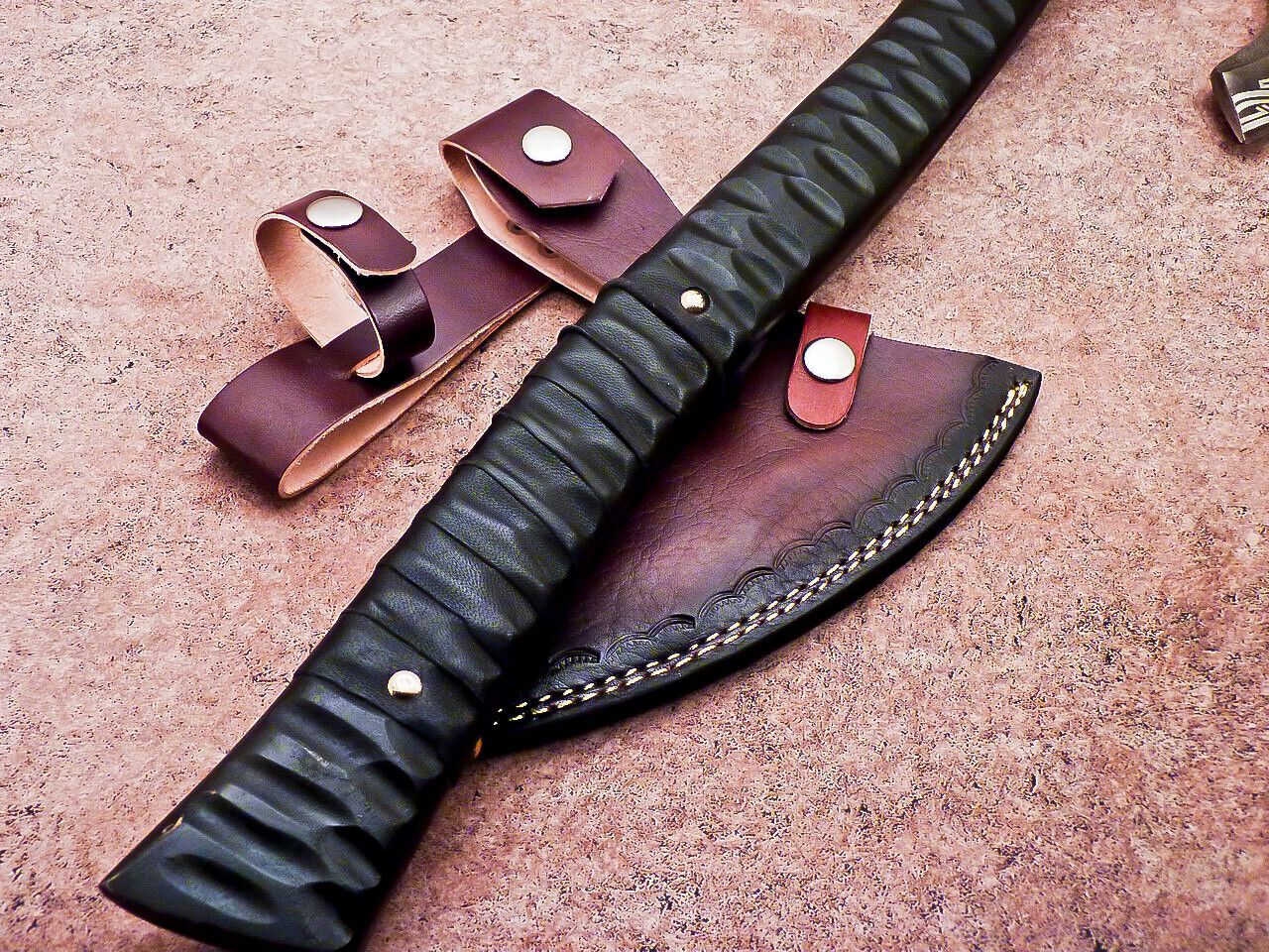 Hand Forged Viking Bearded Axe – 20 Inch Carbon Steel Hatchet with Olive Wood Handle