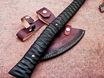 Hand Forged Viking Bearded Axe – 20 Inch Carbon Steel Hatchet with Olive Wood Handle