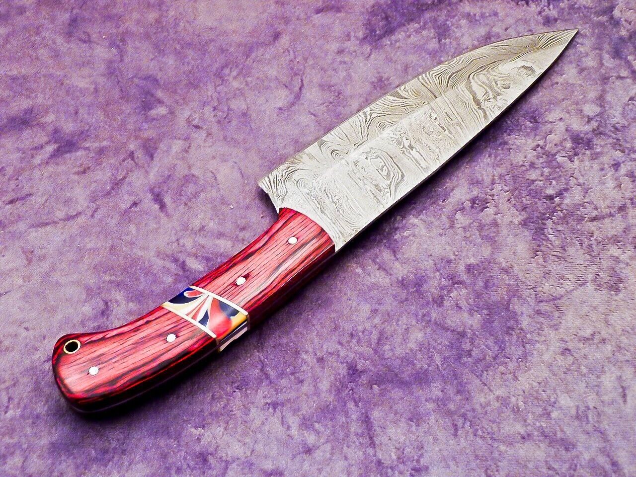 13.0" Handmade Damascus Steel Professional Chef Knife with Hardwood & Resin Handle