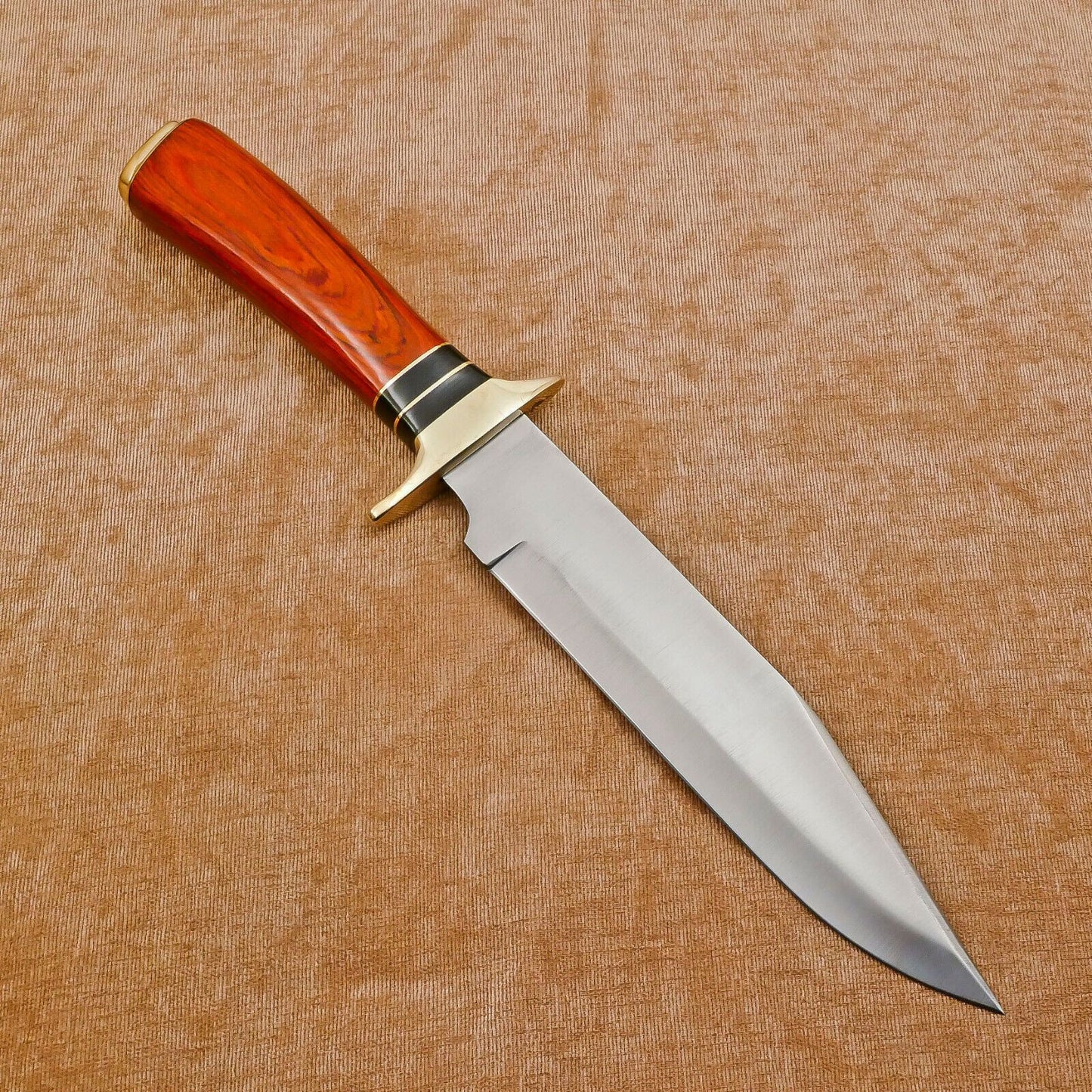 Handmade D2 Steel Bowie Knife | Fixed Blade Full Tang Hunting & Camping Knife 13"