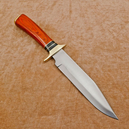 Handmade D2 Steel Bowie Knife | Fixed Blade Full Tang Hunting & Camping Knife 13"