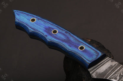 13.5" Hand Forged Fire Damascus Steel Fillet Knife  Damascus Fillet Knife For Kitchen Use