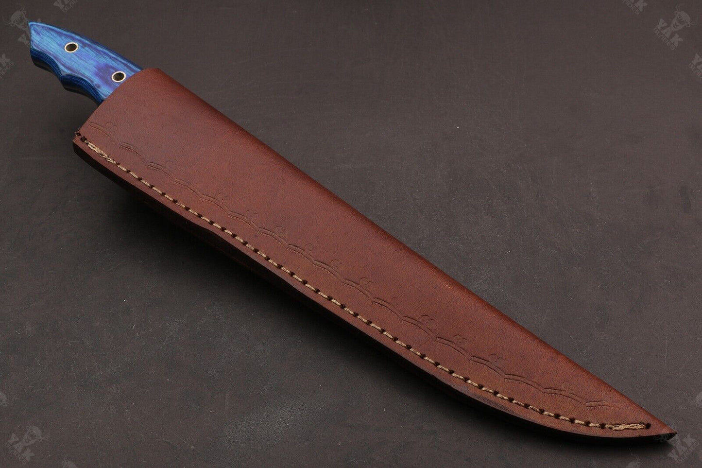 13.5" Hand Forged Fire Damascus Steel Fillet Knife  Damascus Fillet Knife For Kitchen Use