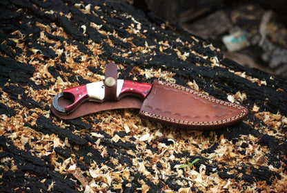 Handmade 9" Damascus Karambit Knife Best Karambit Knife With Camel Bone and Wood Handle