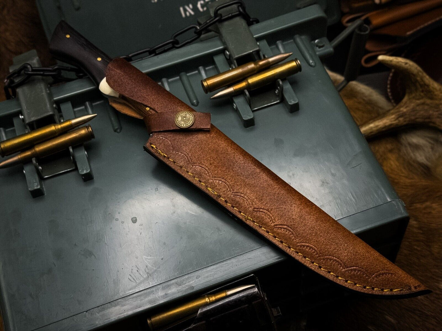 Custom Damascus Steel Kitchen Fillet Knife – Full Tang Wood Handle