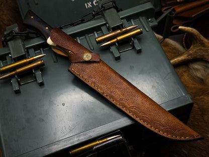 Custom Damascus Steel Kitchen Fillet Knife – Full Tang Wood Handle