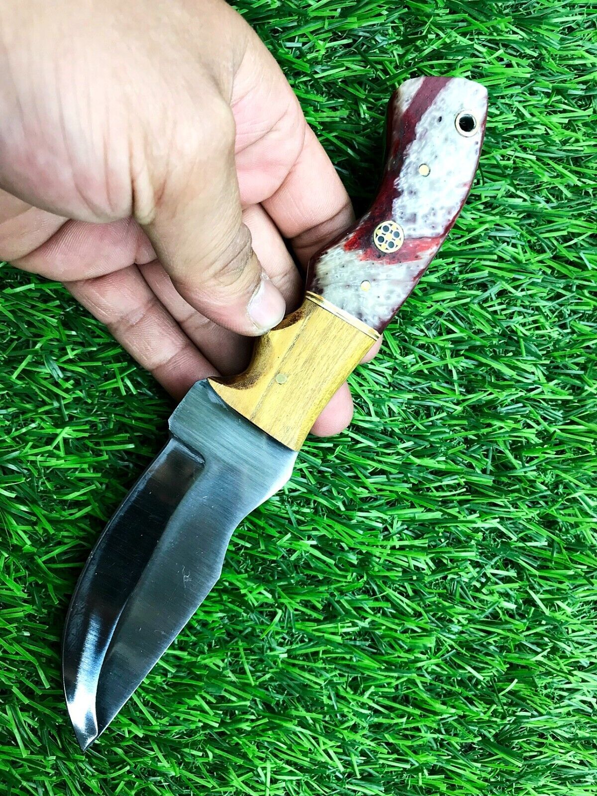 9" Handmade Stainless Steel Hunting Skinner Survival Knife with Leather Sheath