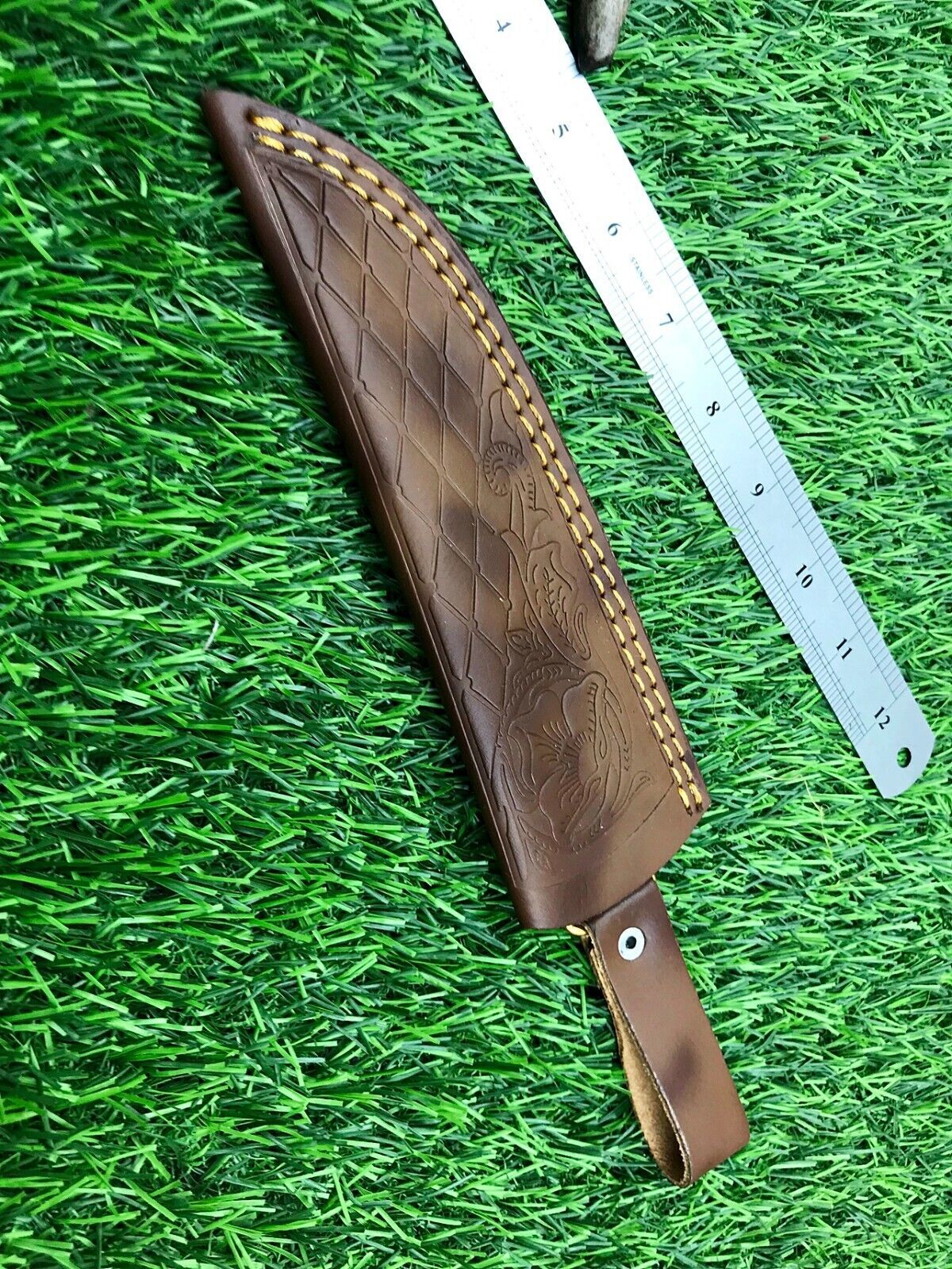 9" Handmade Stainless Steel Hunting Skinner Survival Knife with Leather Sheath