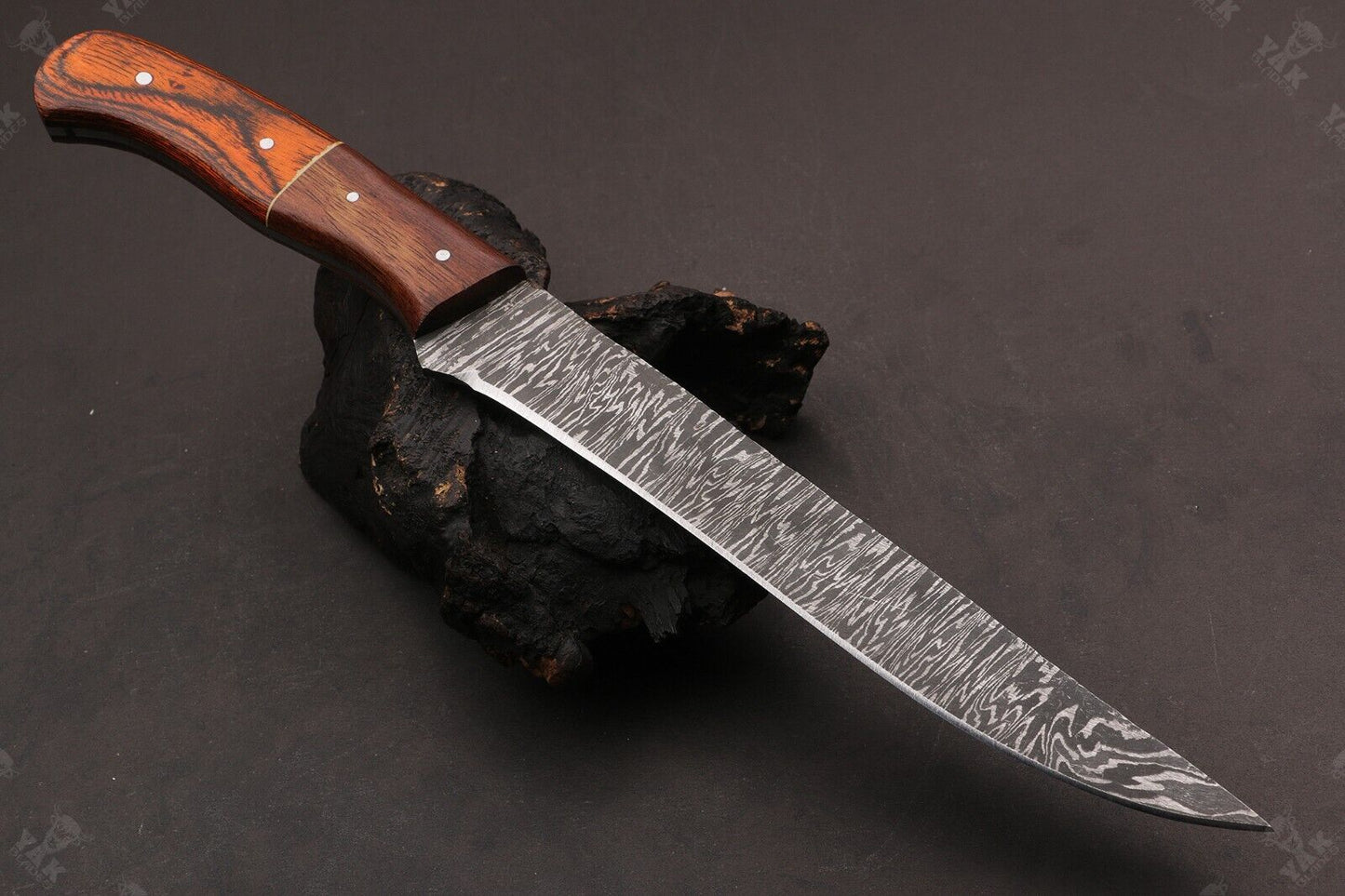 12" Hand Forged Damascus Steel Fillet Knife For Kitchen Use & Best Fillet Knife W/Sheath