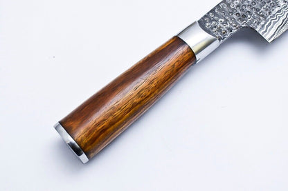 CUSTOM HANDMADE DAMASCUS HUNTING CHEF KNIFE WALNUT WOOD HANDLE