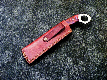 10" Best Damascus Steel Bull Cutter Knife Custom Cowboy Bull Knife with Resin Handle