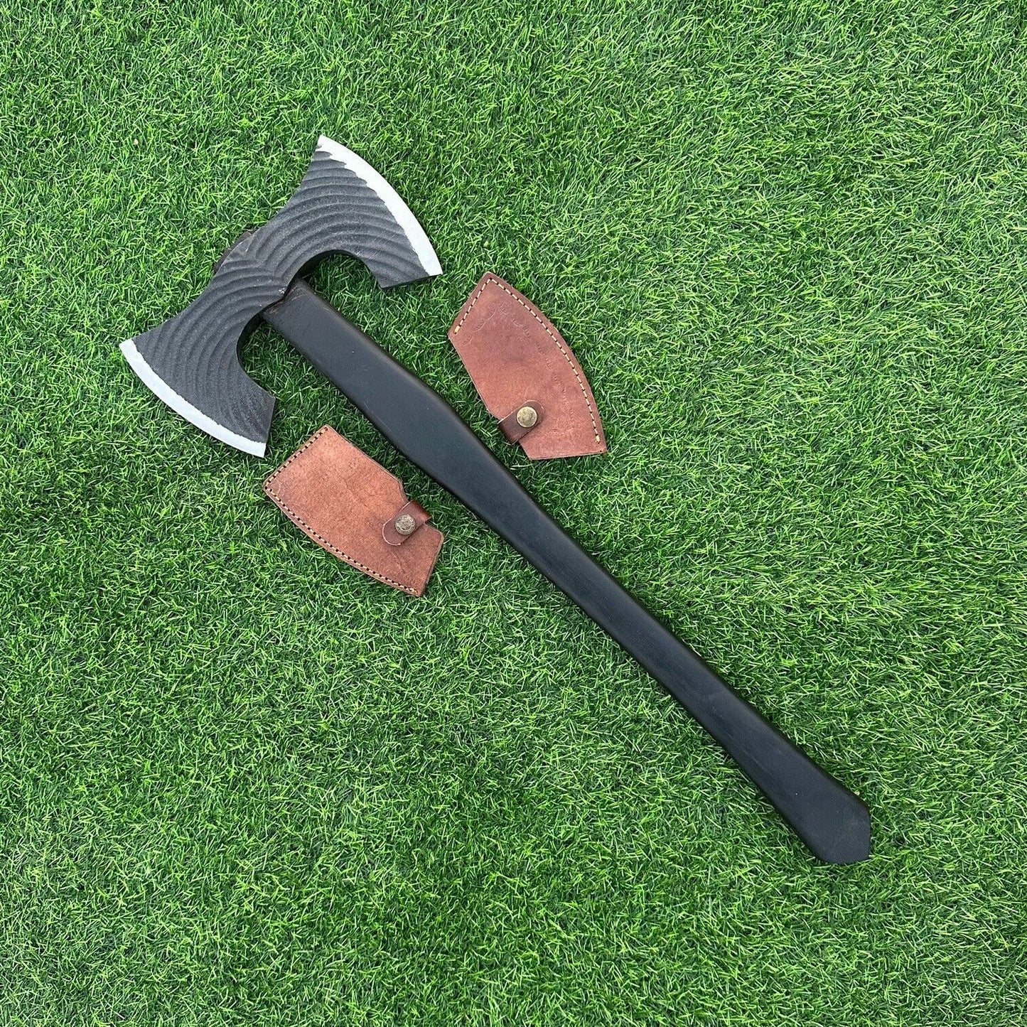 Handmade Double-Headed Viking Battle Axe – 24-Inch Carbon Steel Double Face Axe