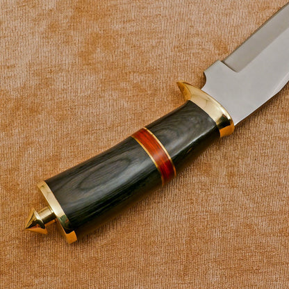 Handmade 12-Inch D2 Clip Point Fixed Blade Bowie Hunting Knife with Sheath