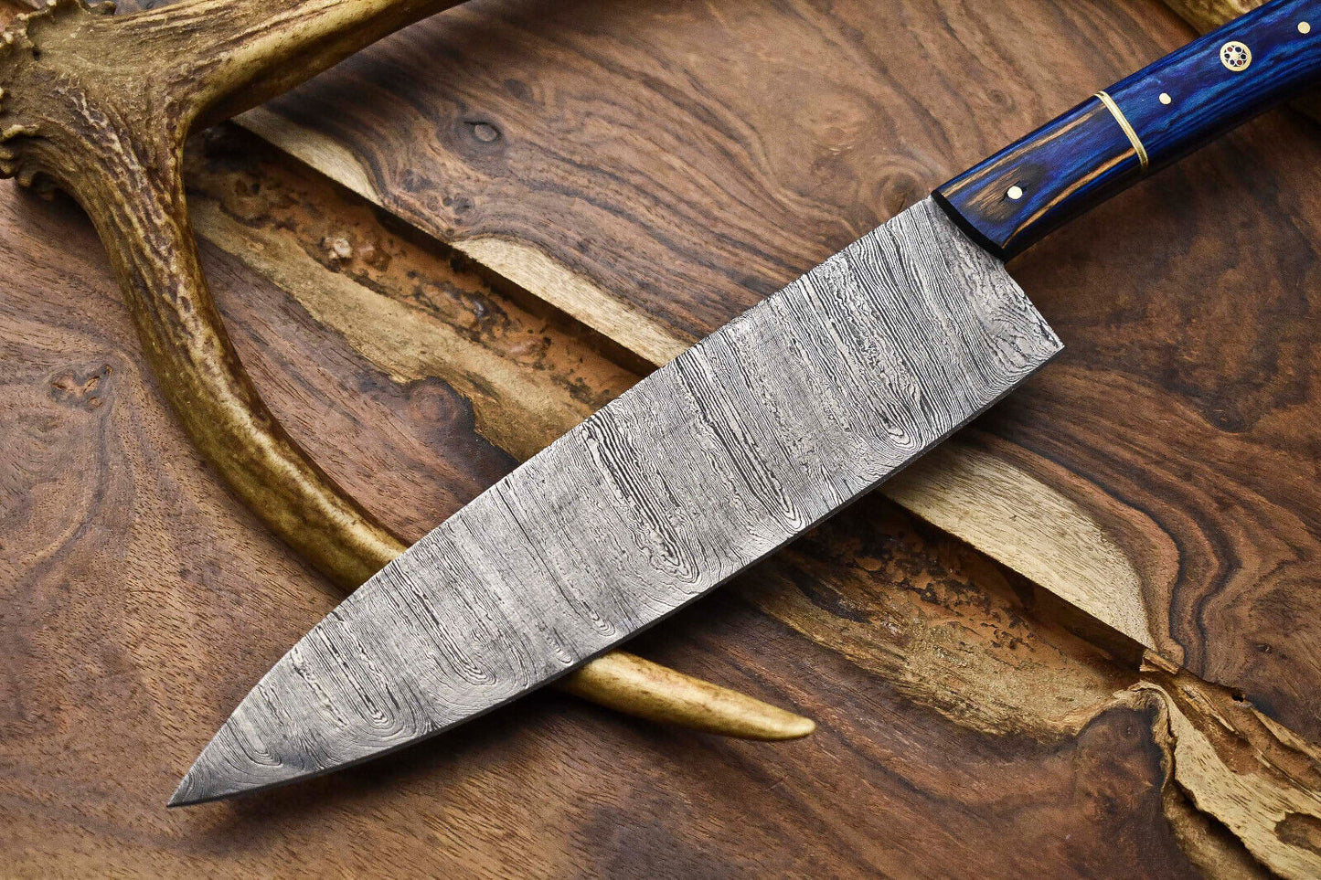 13.0" Handmade Damascus Steel Kitchen Chef Knife – Full Tang Blade
