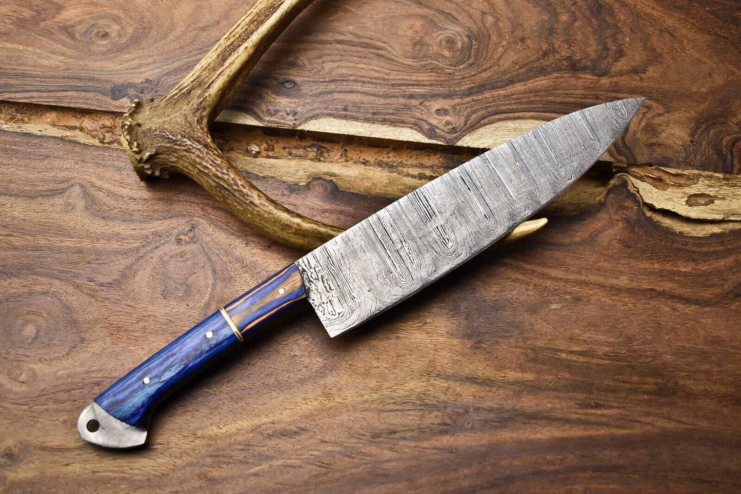 13.0" Handmade Damascus Steel Kitchen Chef Knife – Full Tang Blade