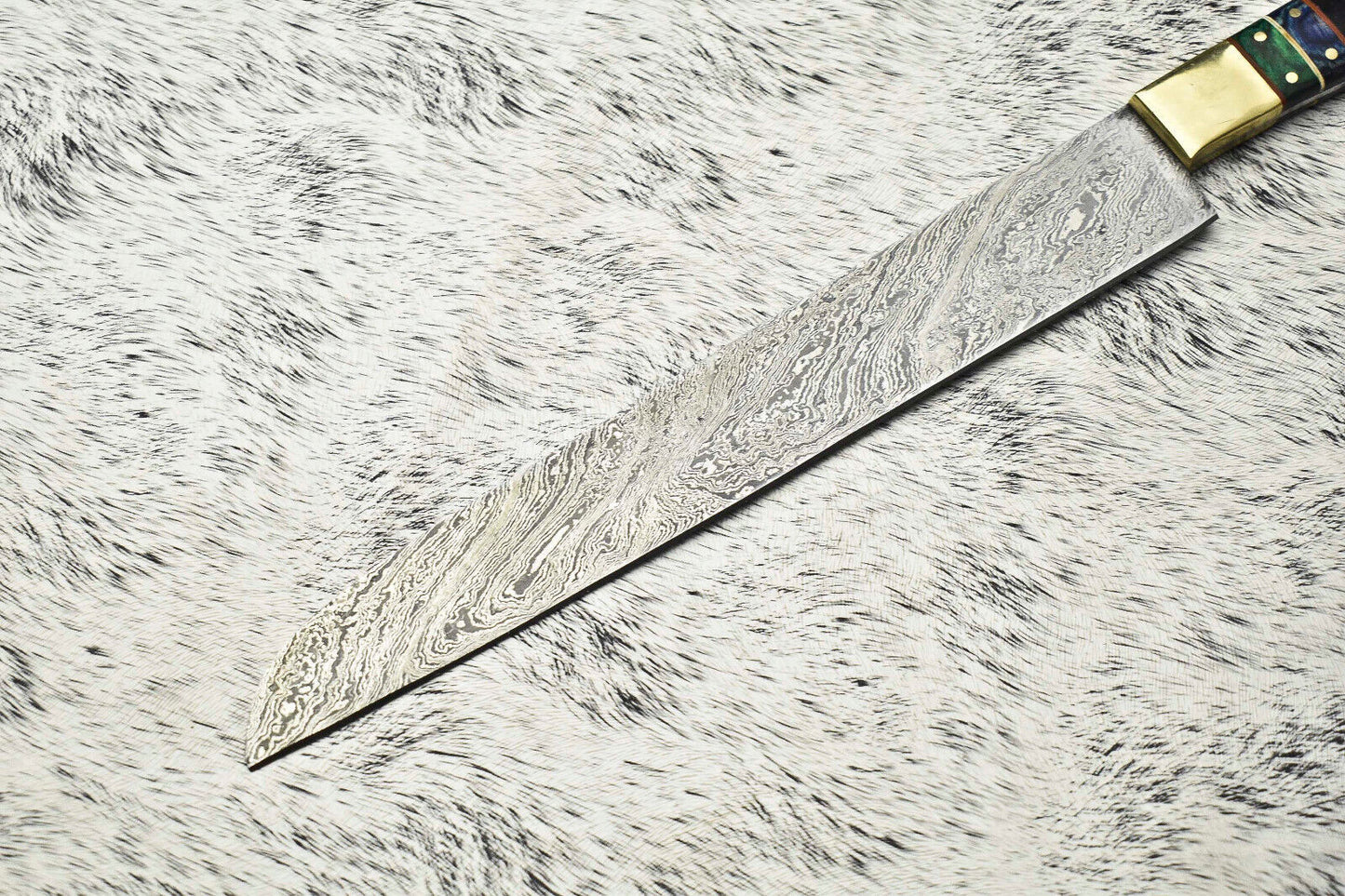 Cutlery Salvation Handmade Damascus Blade Kitchen Full Tang Chef Knife – 15" Oil Tempered, 384 Layer Damascus Steel