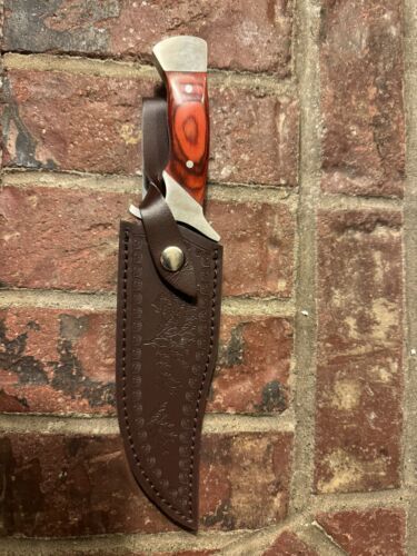Custom D2 Tool Steel Bowie Knife with Walnut Wood Handle | Everyday Carry with Sheath