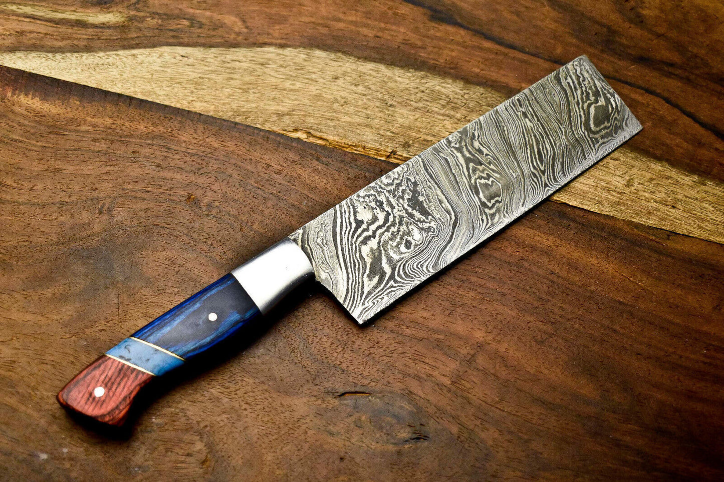 Custom Handmade Damascus Steel Chef Knife – Full Tang Sport Design, 384-Layer Blade