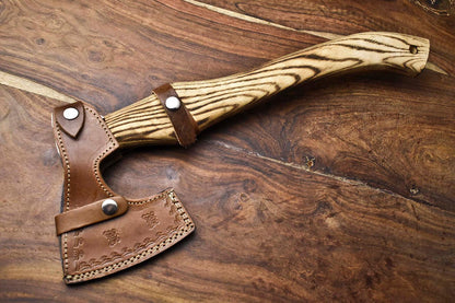 Custom Handmade Viking Axe – High Carbon Steel Laser Etched Battle Hatchet