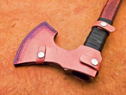 New Handmade Carbon Steel Axe Tomahawk Hatchet Viking Axe with Leather Sheath