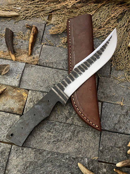 12 Inch Handmade D2 Steel Hunting Blank Blade Knife with High Polish Finish and Sheath