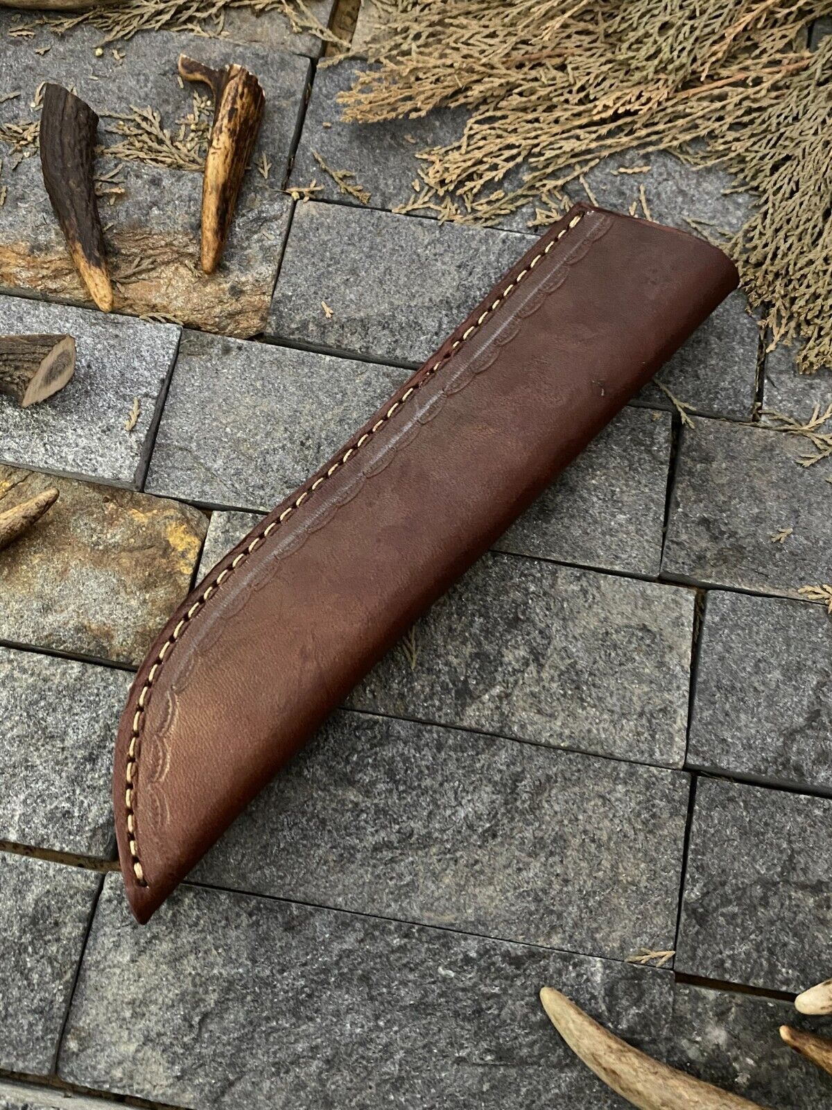 12 Inch Handmade D2 Steel Hunting Blank Blade Knife with High Polish Finish and Sheath