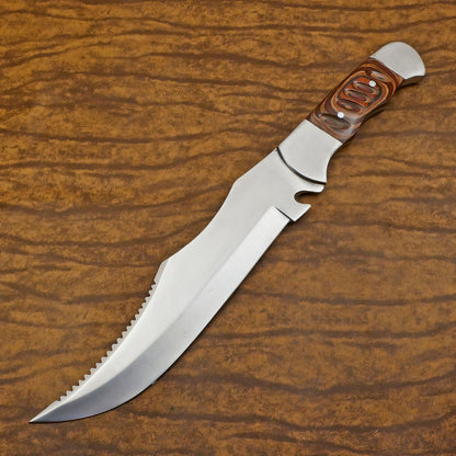 Handmade D2 Steel Full Tang Large Bowie Knife | 12" Hunting & Sport Blade