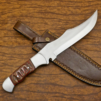 Handmade D2 Steel Full Tang Large Bowie Knife | 12" Hunting & Sport Blade