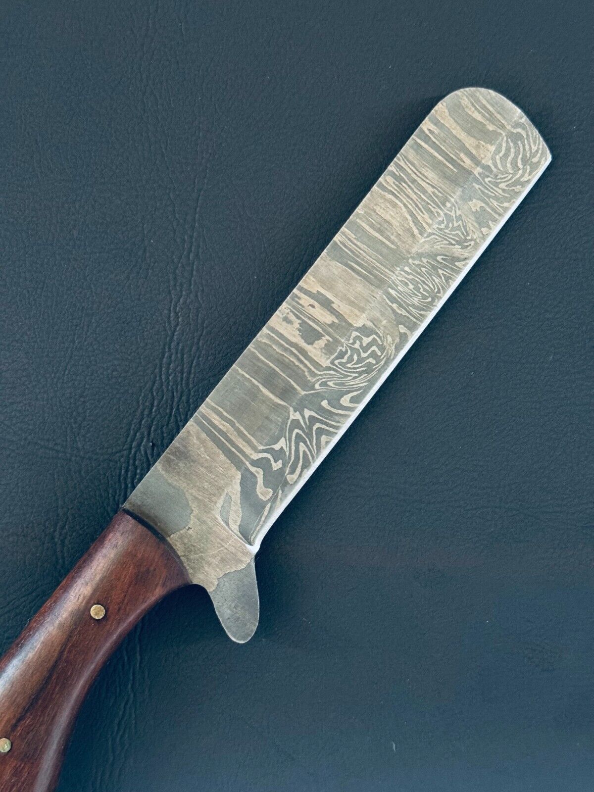 12" Bull Cutter Knife Fire Storm Damascus Steel Bull Cutter Knife With Wood Handle