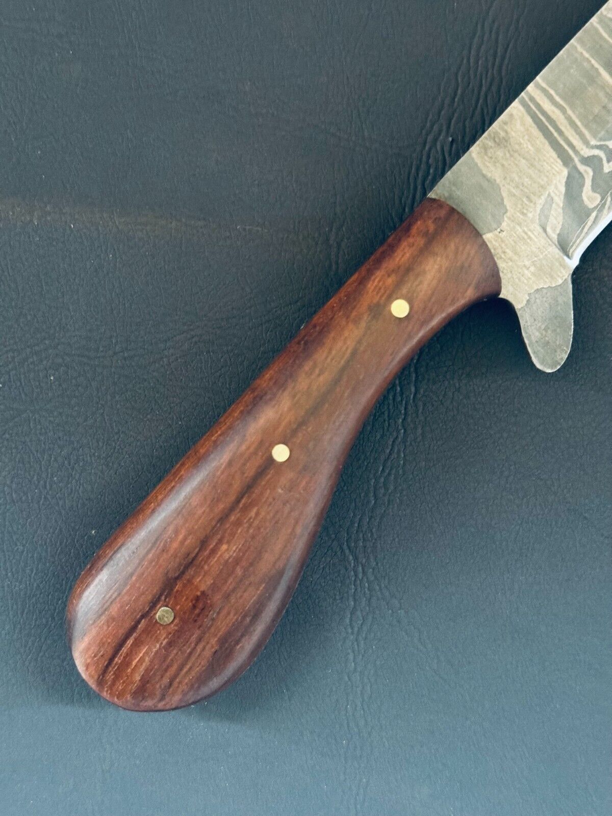 12" Bull Cutter Knife Fire Storm Damascus Steel Bull Cutter Knife With Wood Handle