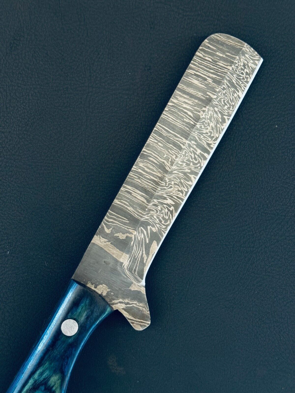 12" Best Damascus Steel Bull Cutter Knife Custom Bull Cutter With Wood Handle