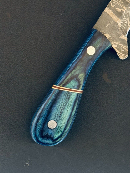 12" Best Damascus Steel Bull Cutter Knife Custom Bull Cutter With Wood Handle