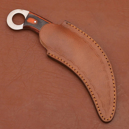 Handmade Best Karambit 9” Damascus Steel  Karambit Knife With Wood Handle