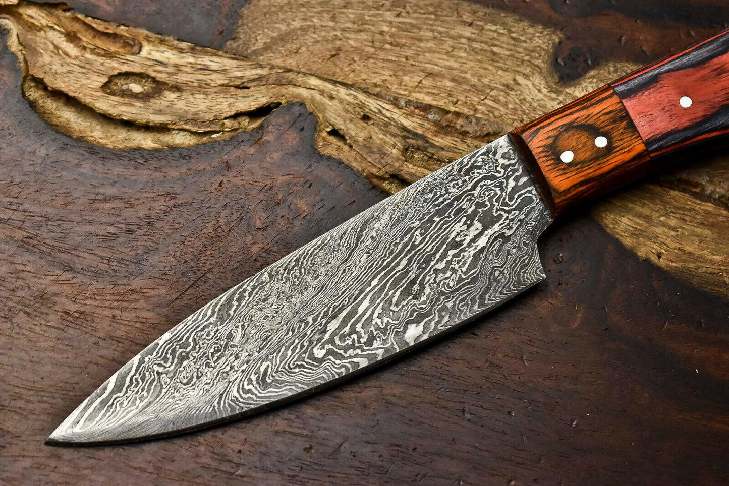 Hand Made Damascus Steel Blade Chef Kitchen Full Tang Knife | 384-Layer Damascus