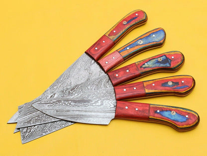 Kitchen Knife Set with Pakka Wood Handle – 256 Layers – Full Tang – Custom Forged