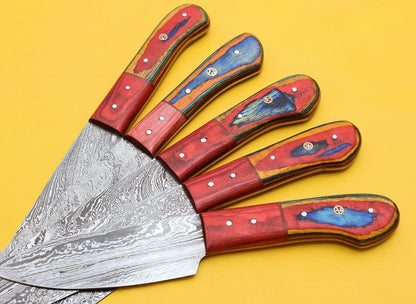 Kitchen Knife Set with Pakka Wood Handle – 256 Layers – Full Tang – Custom Forged