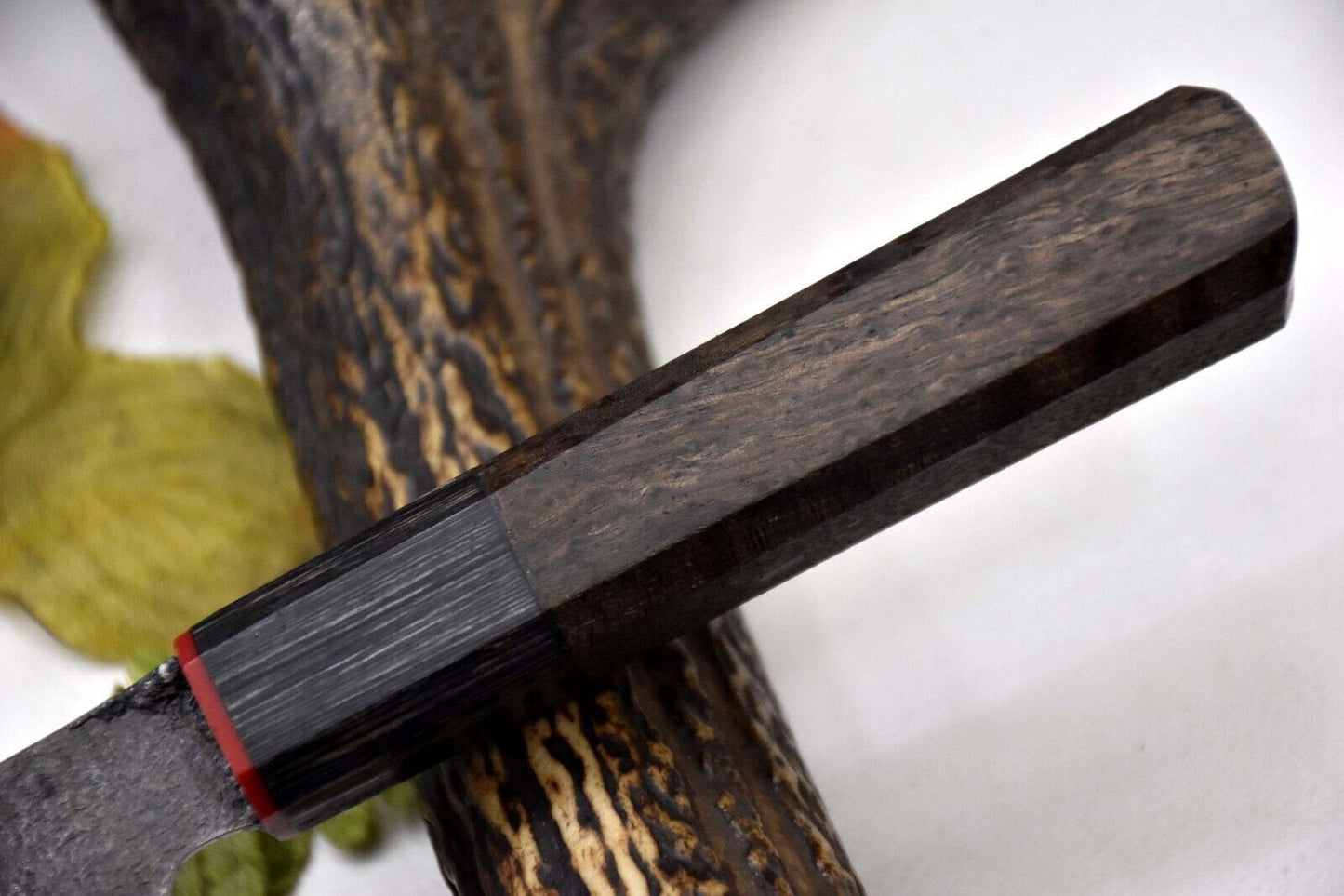 Custom Hammered San Mai Damascus Steel Chef Knife – Handmade with Walnut Handle