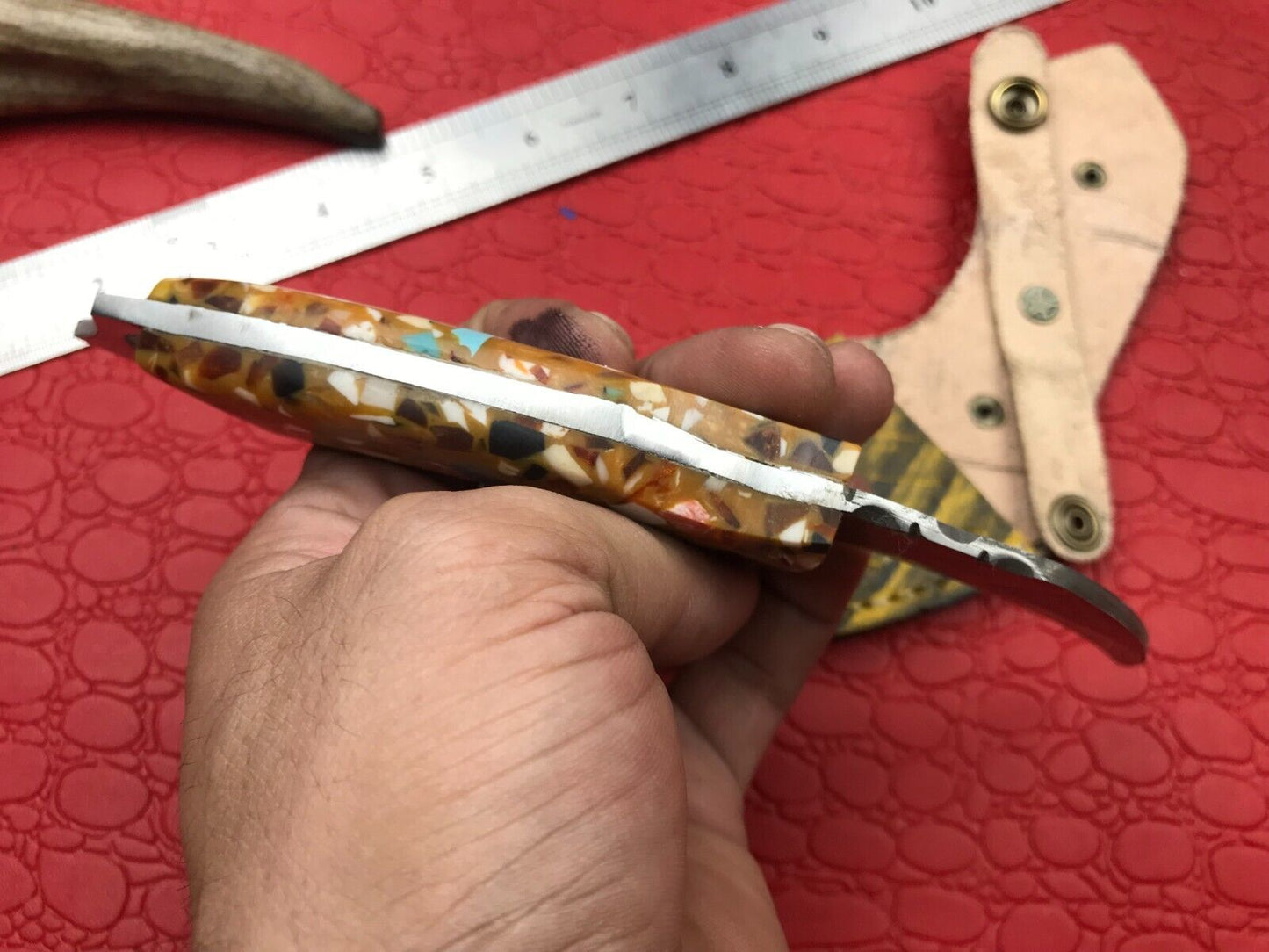 Hand Forged Damascus Karambit Knife Full Tang Karambit Damascus Steel With Resin Handle