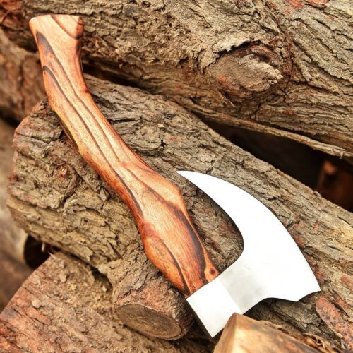 Handmade walknut Viking Axe 16" Forged Carbon Steel Tactical Camping Hatchet