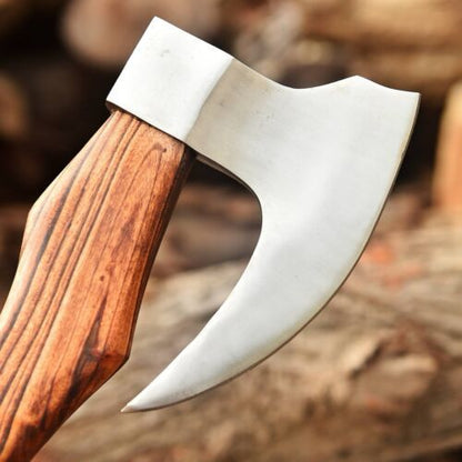 Handmade walknut Viking Axe 16" Forged Carbon Steel Tactical Camping Hatchet