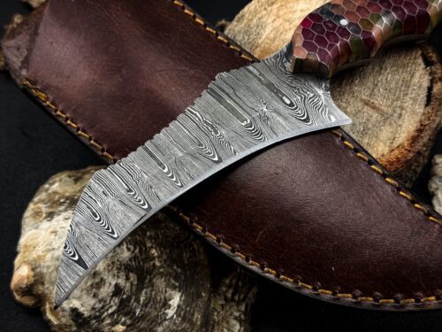Handmade 8” Damascus Karambit Knife Best Karambit Knife Resin Handle