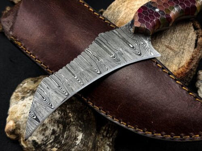 Handmade 8” Damascus Karambit Knife Best Karambit Knife Resin Handle