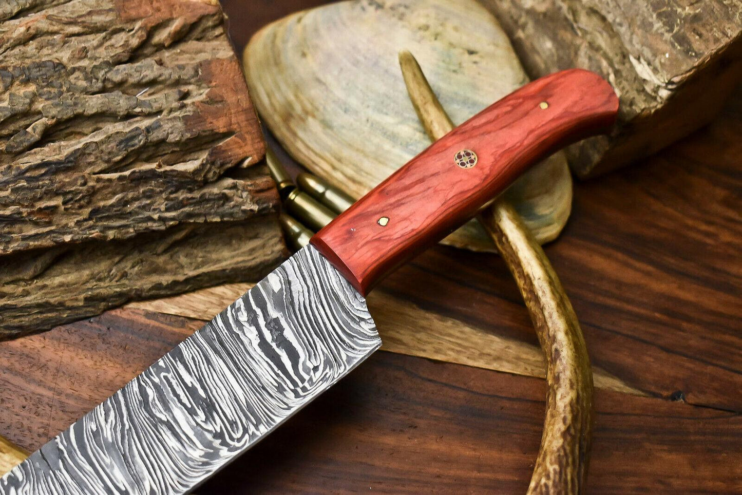 Hand Made Damascus Steel Blade Chef Kitchen Full Tang Knife