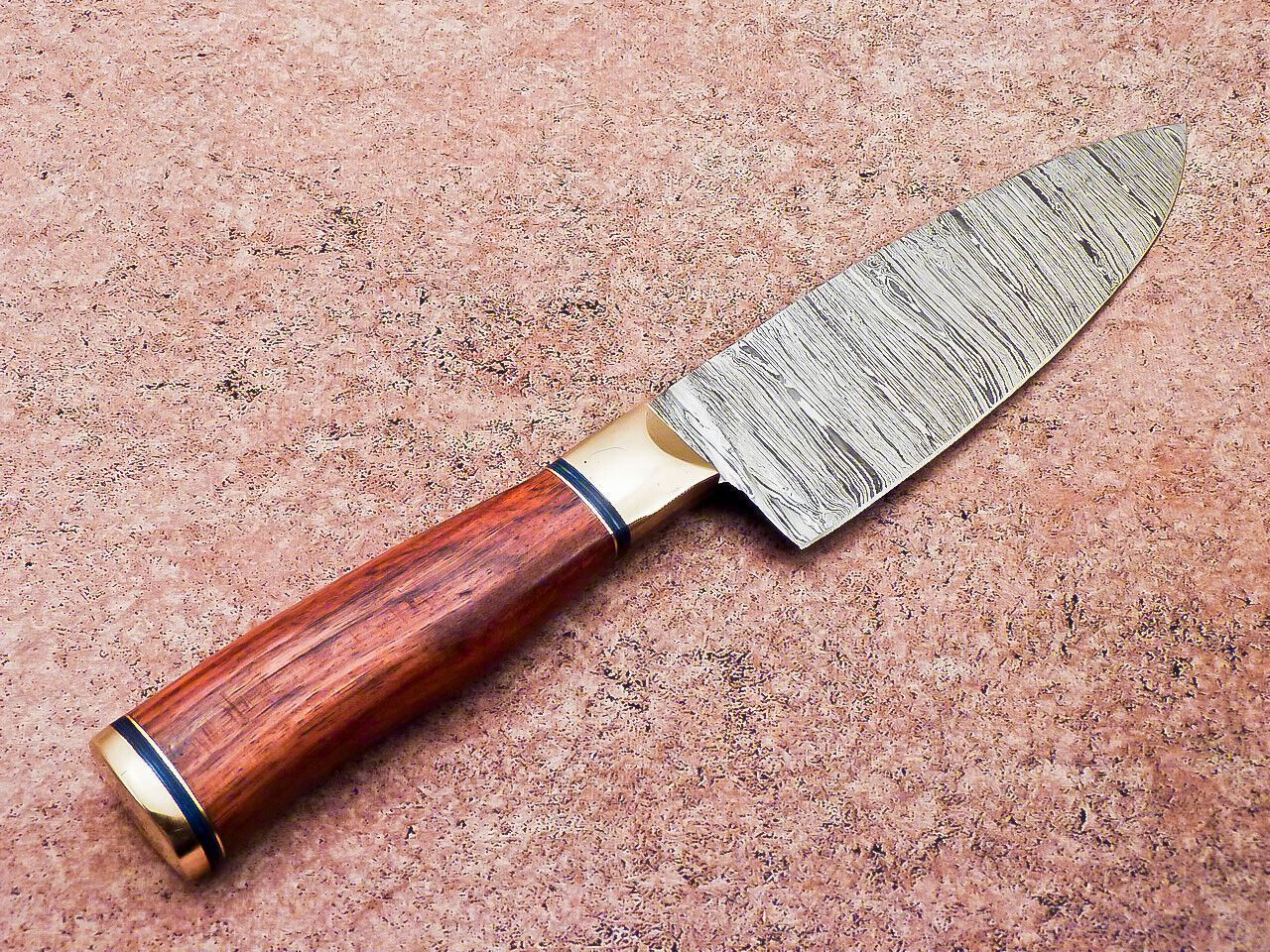 13 Inch Damascus Steel Chef Knife – Handmade Kitchen Knife with Wooden Handle