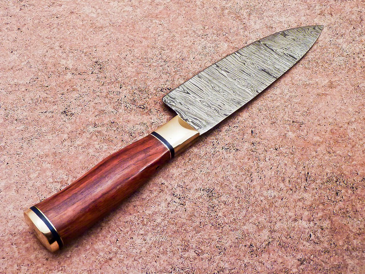 13 Inch Damascus Steel Chef Knife – Handmade Kitchen Knife with Wooden Handle