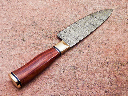 13 Inch Damascus Steel Chef Knife – Handmade Kitchen Knife with Wooden Handle