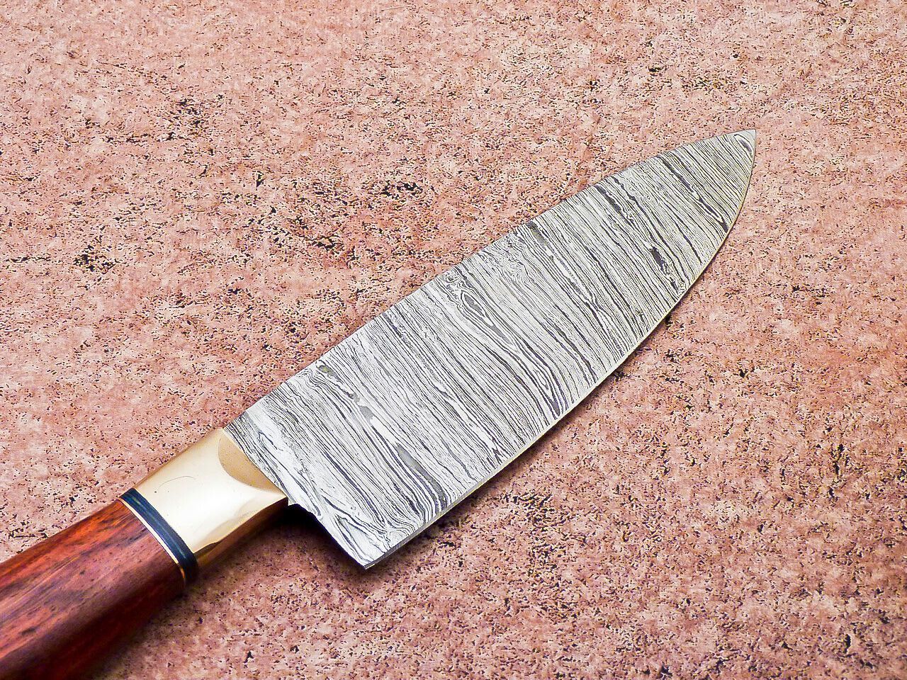 13 Inch Damascus Steel Chef Knife – Handmade Kitchen Knife with Wooden Handle