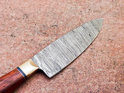 13 Inch Damascus Steel Chef Knife – Handmade Kitchen Knife with Wooden Handle