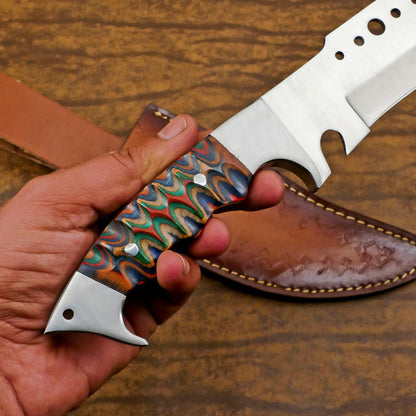 Handmade 12 Inch D2 Steel Full Tang Bowie Hunting Knife with Pakka Wood Handle – Survival & Camping Knife