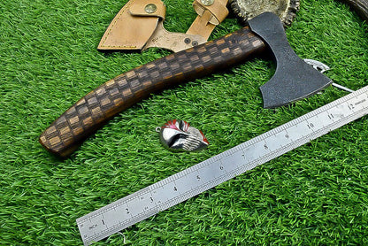 Authentic Viking Axe – Handcrafted Carbon Steel Tomahawk with Leather Sheath